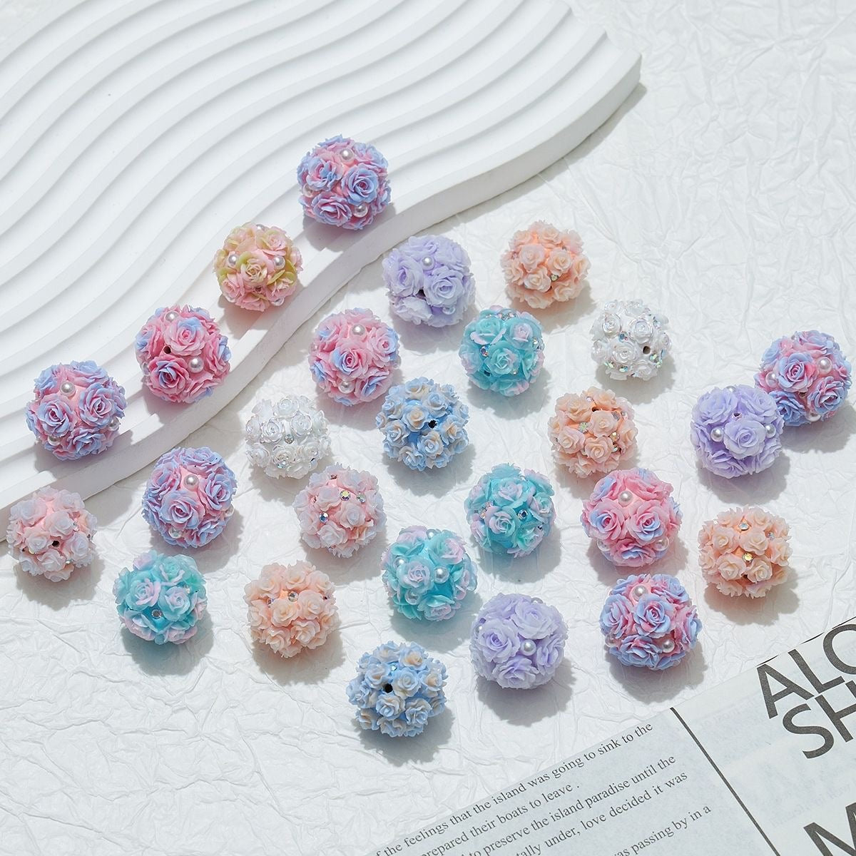 BD002-Flower Beads For DIY Pen/Phone Chain/Key Chain